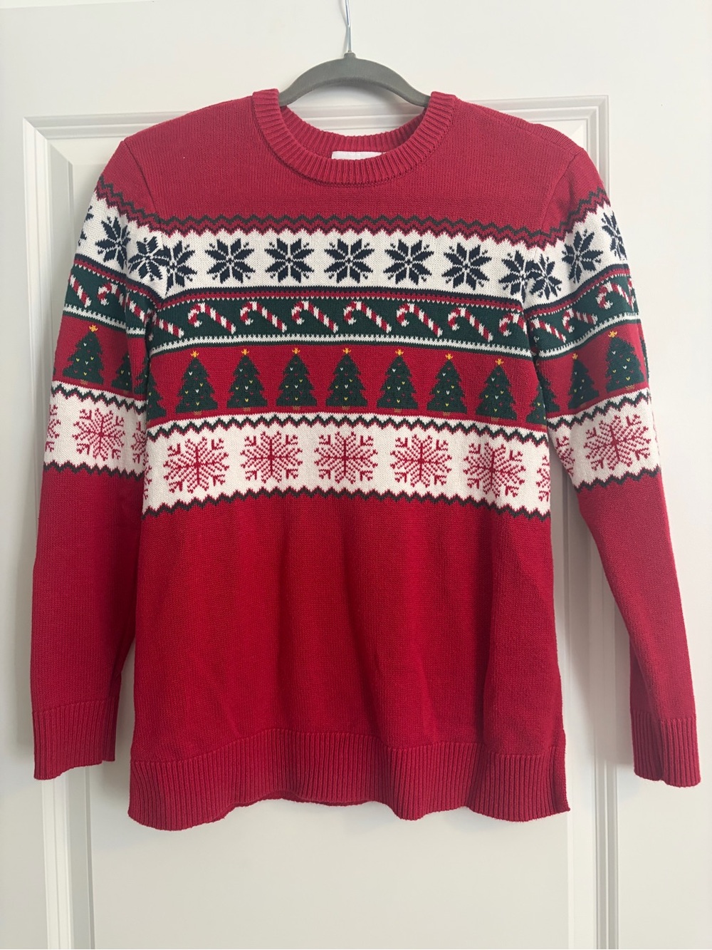 The Children's Place Red, Green & White Fair Isle Crewneck Sweater